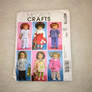 McCall's M5775 Clothing for 18" dolls American Girl Doll and a little dog!